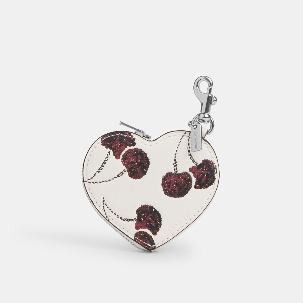 Coach Outlet Heart Bag Charm With Cherry Print